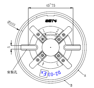 JTY-GM-GSTN9811(Ex)/T防爆點(diǎn)型光電感煙火災(zāi)探測器底座示意圖