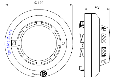 JTY-GM-GSTN9811(Ex)/T防爆點(diǎn)型光電感煙火災(zāi)探測器外形示意圖