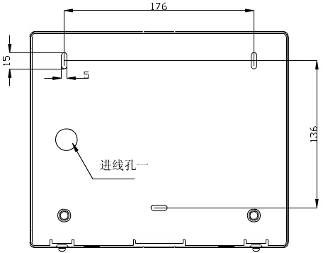 轉(zhuǎn)換開關采用壁掛式安裝，安裝孔位置和安裝孔距